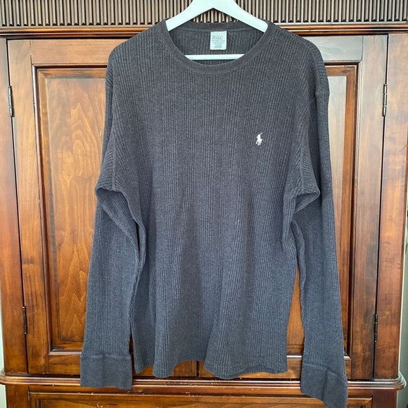 Polo by Ralph Lauren 100% cotton waffle long sleeve longjohn shirt crew neck - Picture 1 of 13